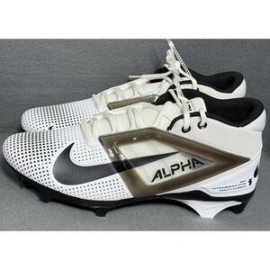 Nike Alpha Menace 4 Pro Football Cleats White Black Sz 13 FZ7702 105 Size 13